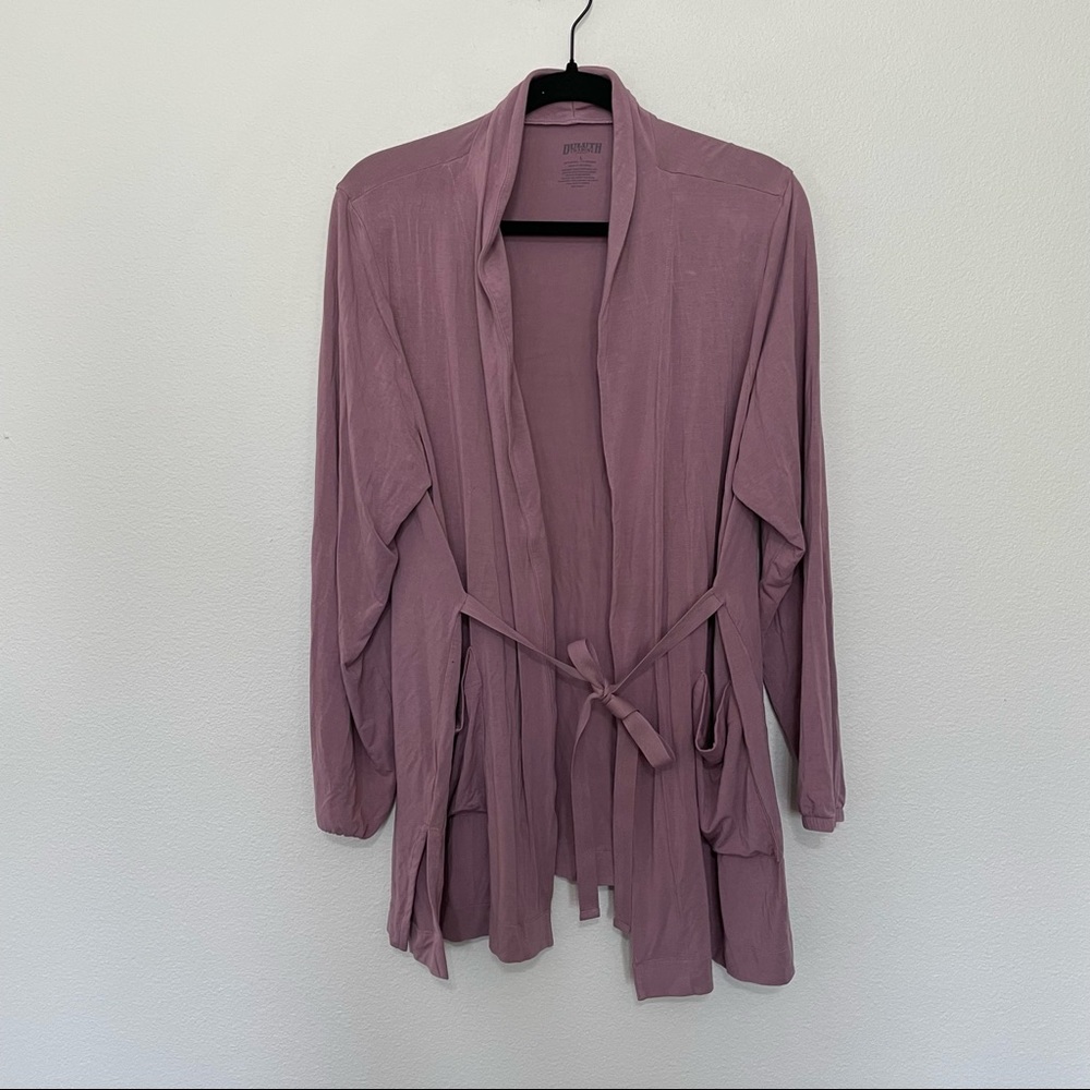 Duluth trading co. Purple super soft tie wrap cardigan womens sz.L